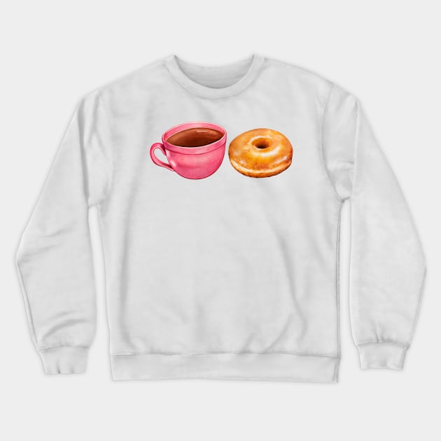 Coffee & Glazed Donut Crewneck Sweatshirt by KellyGilleran